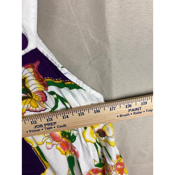 Woman’s Batik Kraton Mas Sleeveless Midi Dress sz OSFM Purple Floral Butterfly - Picture 7 of 10